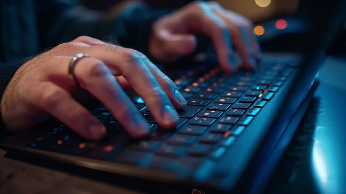 User typing a Microsoft key into a laptop.