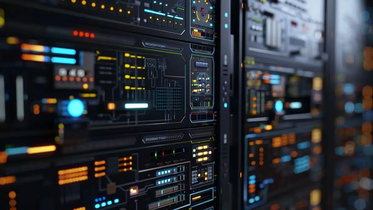 Closeup of Proxmox interface displaying virtual machines and containers.